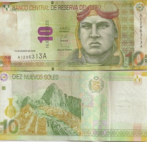 Picture of the 10 soles note